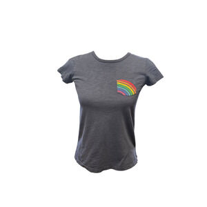 Primary kids blue/gray rainbow shirt, size 10